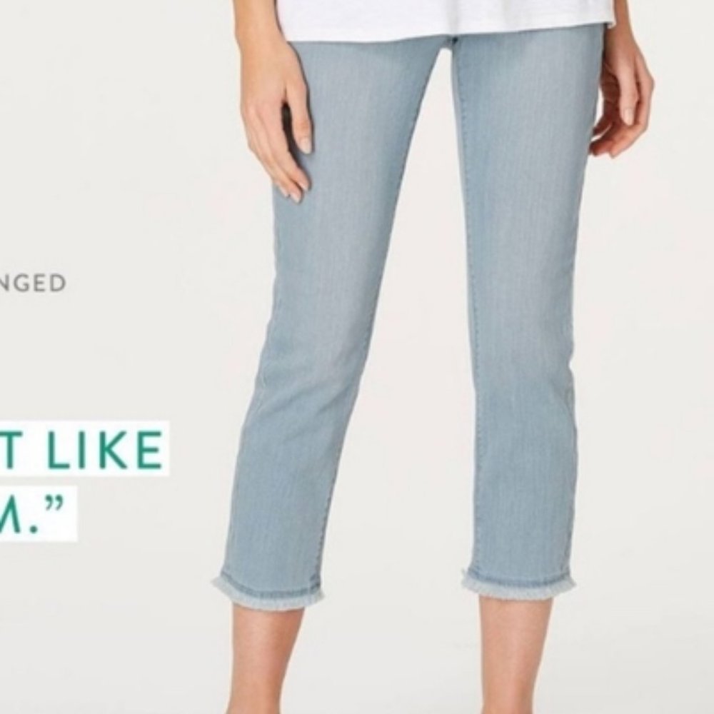 J. Jill Size 8 Authenitic Fit Fringed Crop Jeans